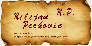 Milijan Perković vizit kartica